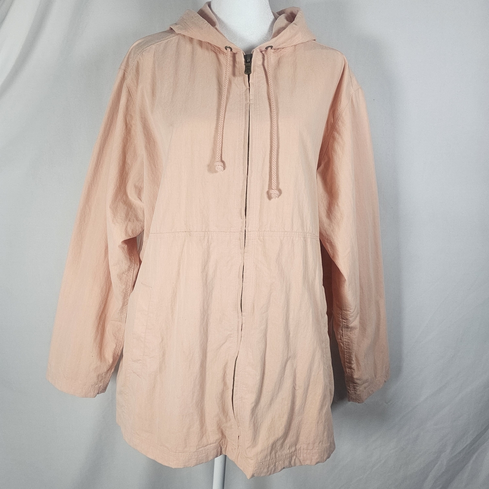 Tommy Bahama Cotton Blend Jacket Lined Peach‎ Women’s Size M Full Zip Hooded